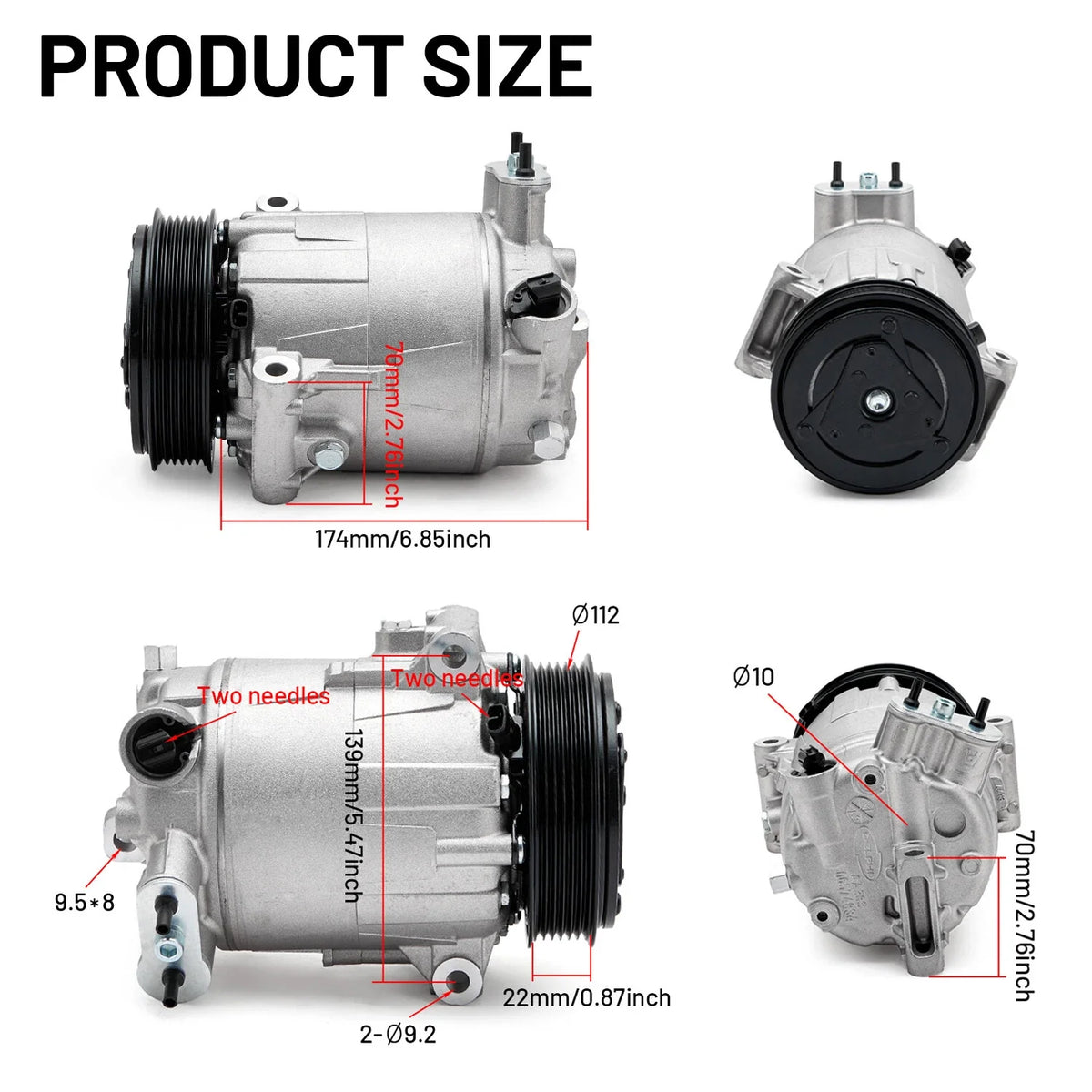 AC Compressor for Maserati Ghibli Levante V6 3.0L (2014–2019) 01141230 35232024F