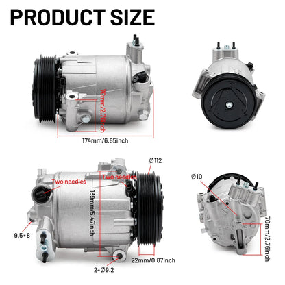 AC Compressor for Maserati Ghibli Levante V6 3.0L (2014–2019) 01141230 35232024F