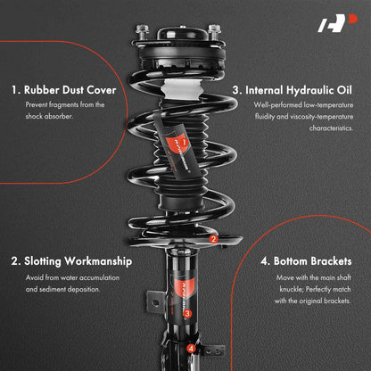 Set of 2 Front Struts w/ Coil Springs for Dodge Journey (2009–2019) 172510, 172509