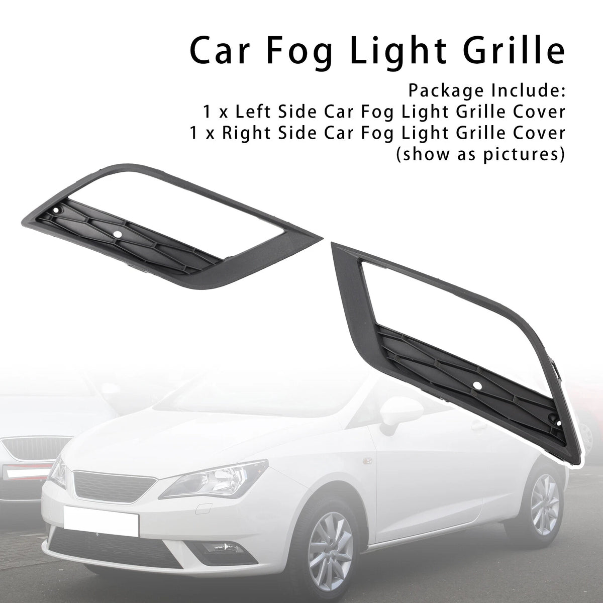 2X Fog Light Grilles for Seat Ibiza MK4 (2013–2016) 6J0853666F