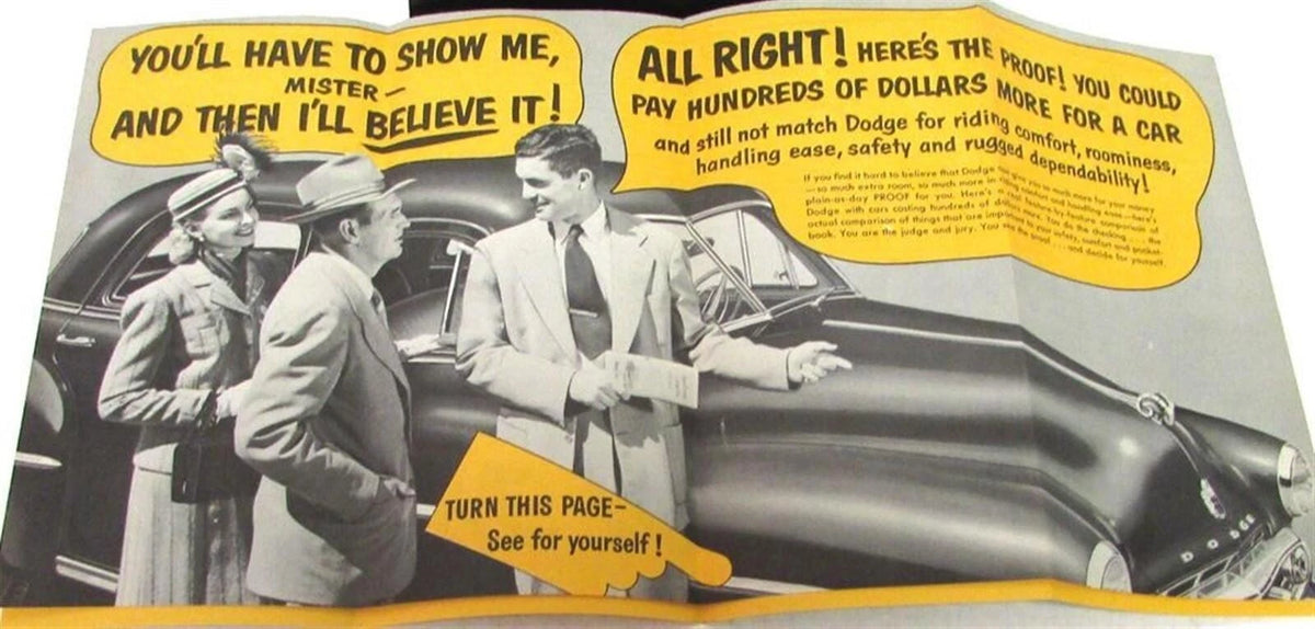 Dodge Dealer Sales Brochure Folder for Dodge (1952)