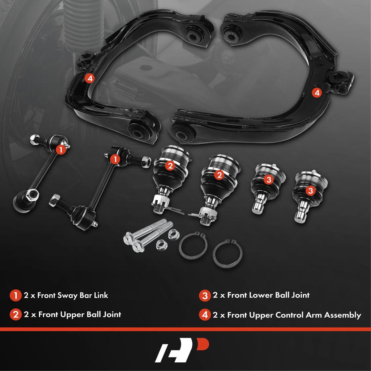 Set of 8 Control Arm Sway Bar Links for Chevy Trailblazer (22157319, K500083)