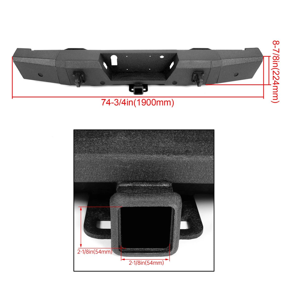 Heavy-Duty Rear Bumper with Trailer Hitch for Ford F150 (2015–2020) - CON-A000000206, 5L3Z17787AA, FL3Z17906DPTM
