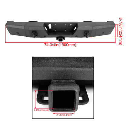 Heavy-Duty Rear Bumper with Trailer Hitch for Ford F150 (2015–2020) - CON-A000000206, 5L3Z17787AA, FL3Z17906DPTM