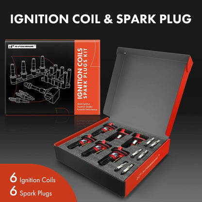 Set of 6 Ignition Coils & Iridium Spark Plugs for GMC Envoy (2002–2009) - 8125680620, 8125690620, 12568062, UF-303