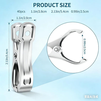 40 PCS Stainless Steel Greenhouse Clamps for Strong Grip Metal Clips