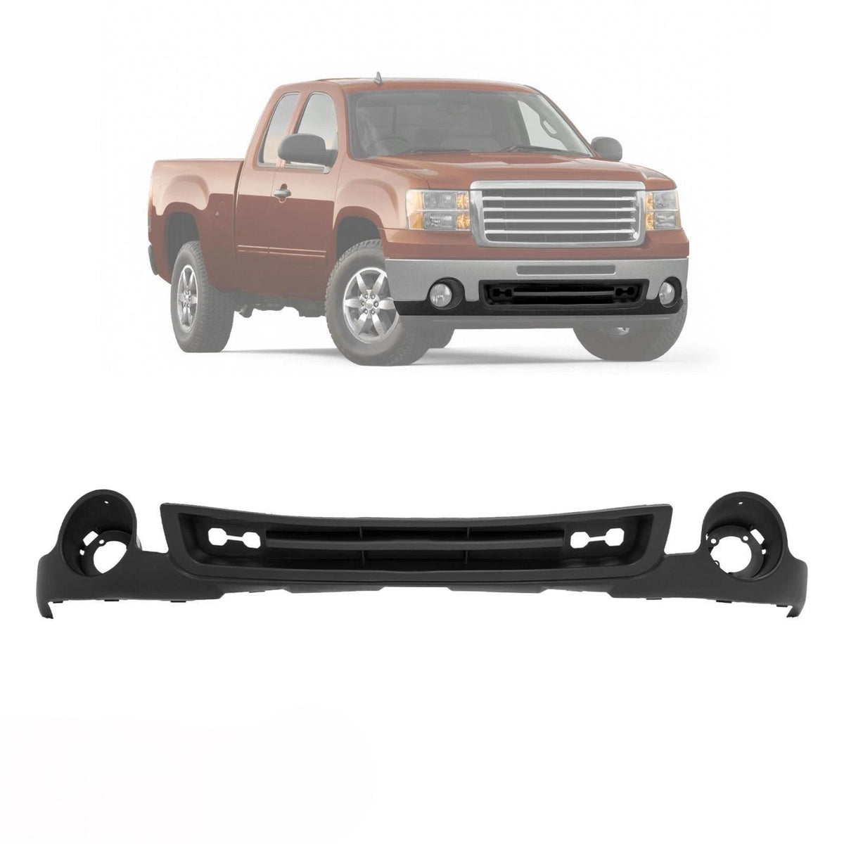 Textured Front Bumper Air Deflector for GMC Sierra 1500 (2007–2013) - CON-A000133, 15131299, GM1015100