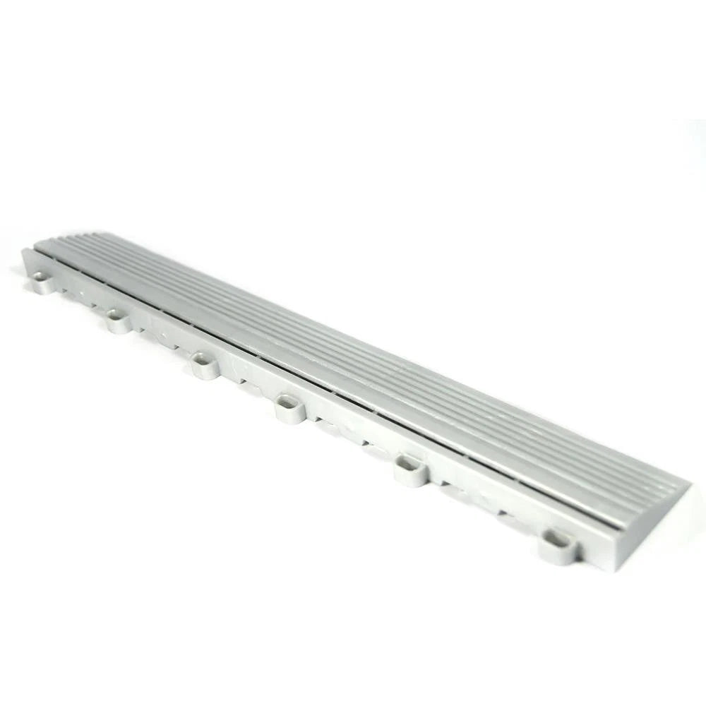 Set of 10 Swisstrax Pro Floor Looped Edge Tiles, Silver - 504.031.204A-10PK