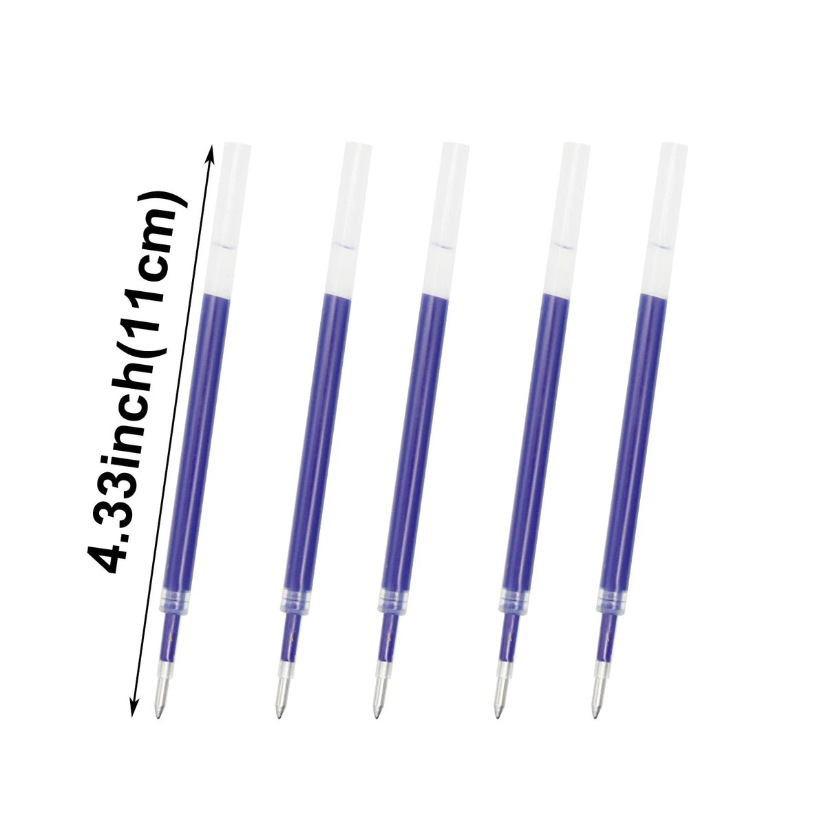 50 Pcs Blue Ink Gel Pen Refills for Retractable Pens (4.33 inch)