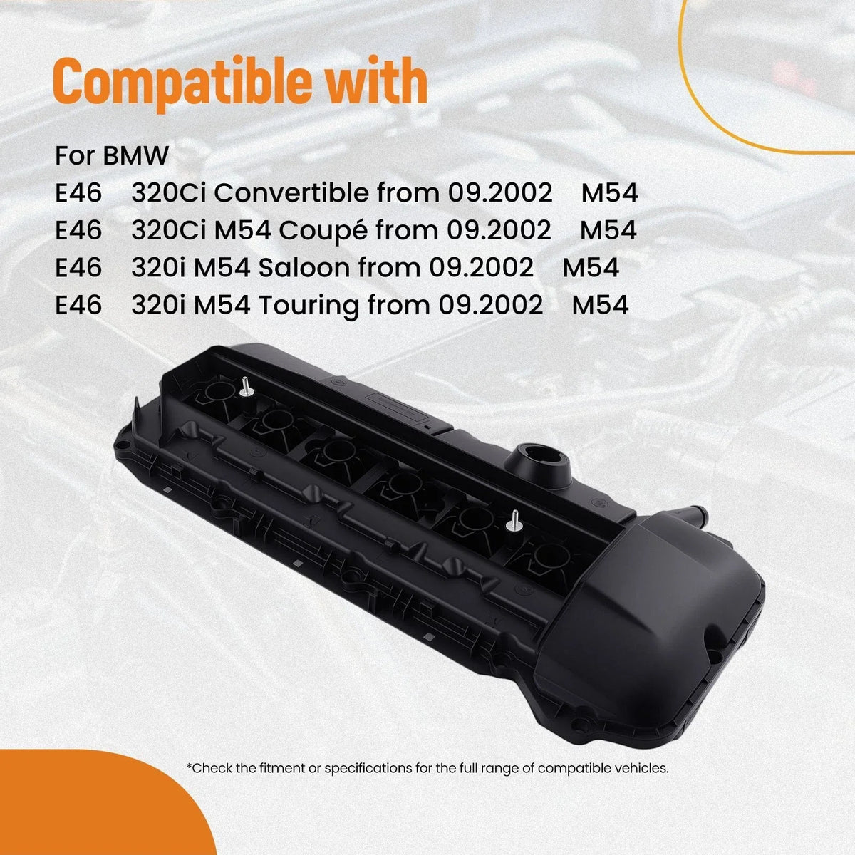 Engine Valve Cover for BMW X3 X5 E39 E46 E53 E85 2.5L 3.0L (2000–2010)