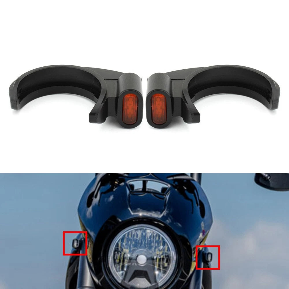 LED Front Turn Signal Light for Harley (49-51mm Front Fork Shock Absorber)