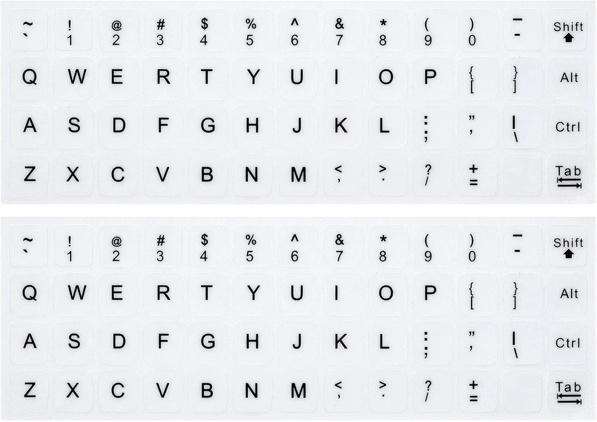 2X English Keyboard Stickers for Universal Use (White)