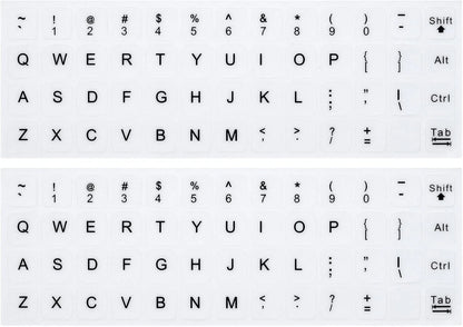 2X English Keyboard Stickers for Universal Use (White)