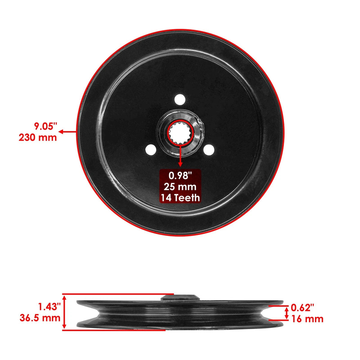 44" Deck Spindle Pulley for Exmark Pioneer (PNS20KA443, PNS600KA443, PNS710KC443) PY492 - HD