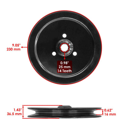 44" Deck Spindle Pulley for Exmark Pioneer (PNS20KA443, PNS600KA443, PNS710KC443) PY492 - HD