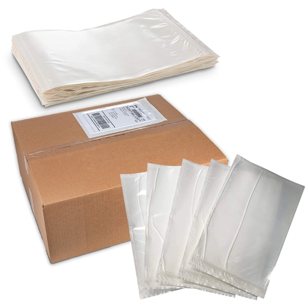 Pack of 100 Blank Envelope Pouches 6" x 9" Shipping Label Sleeves