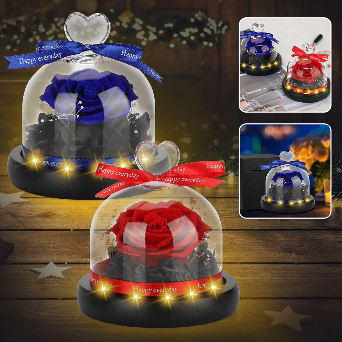 LED Light Bouquet Box for Forever Rose Flowers (Thanksgiving, Xmas Gift)