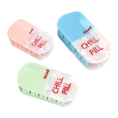 Set of 3 Hair Claw Clips for Women - Pink, Blue, Green