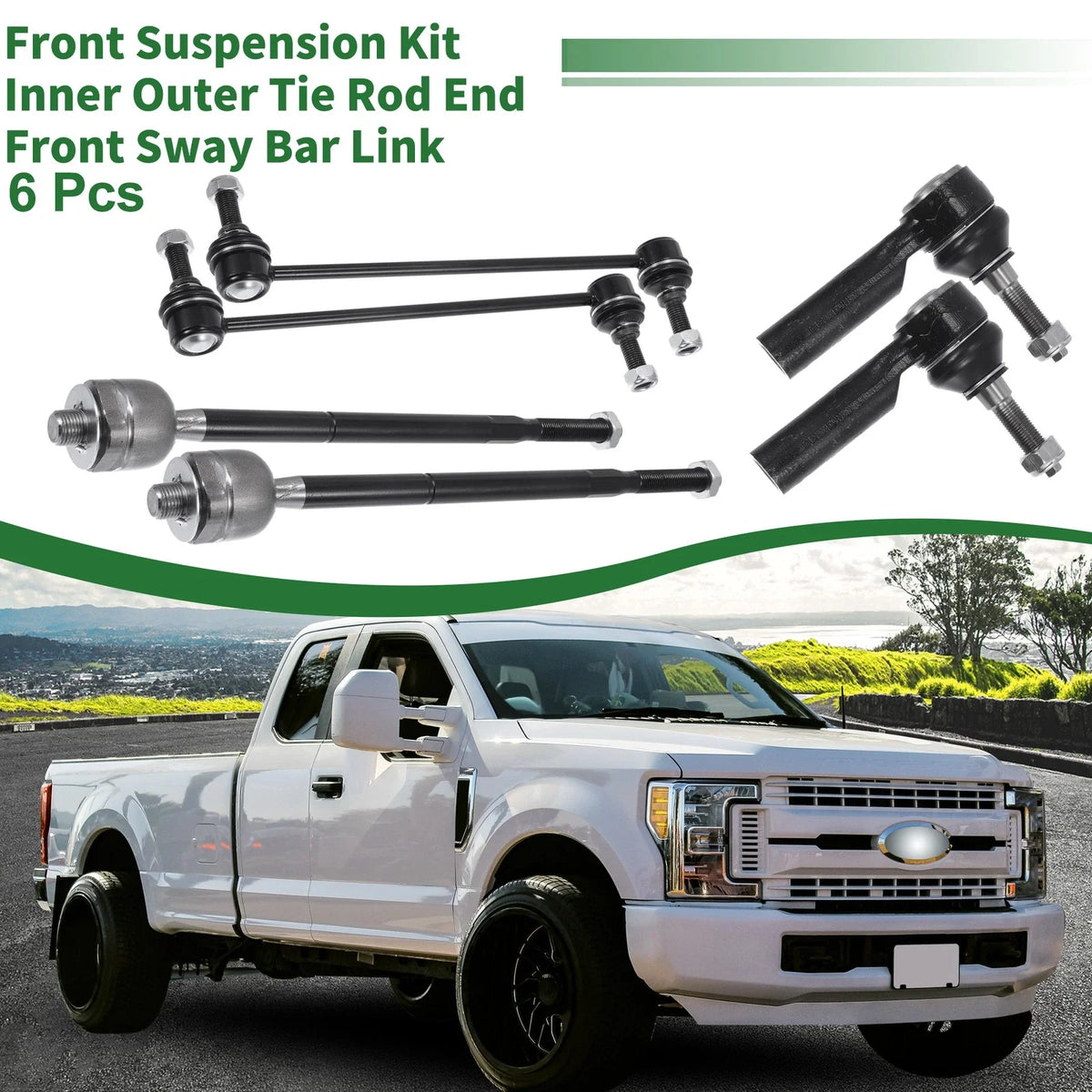6X Front Suspension Kit Tie Rod End Sway Bar Link for Ford Mustang (2011–2014)