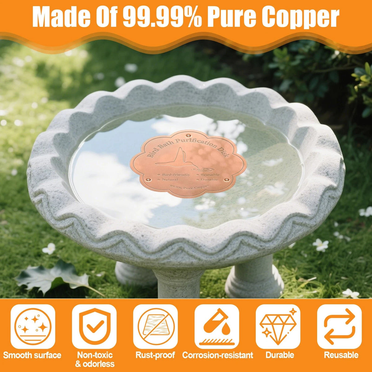 4-Inch Bird Bath Purification Disk for Larbeti