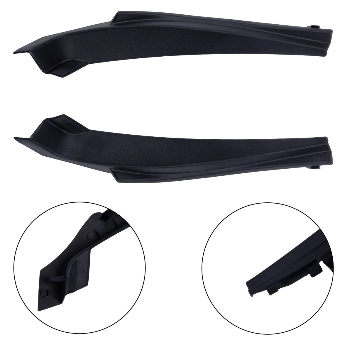 Cowl Extension Cover Set of 2 for Easy Installation (Plastic Black)