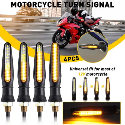 Set of 4 Amber LED Turn Signal Blinkers for Universal Motorcycles