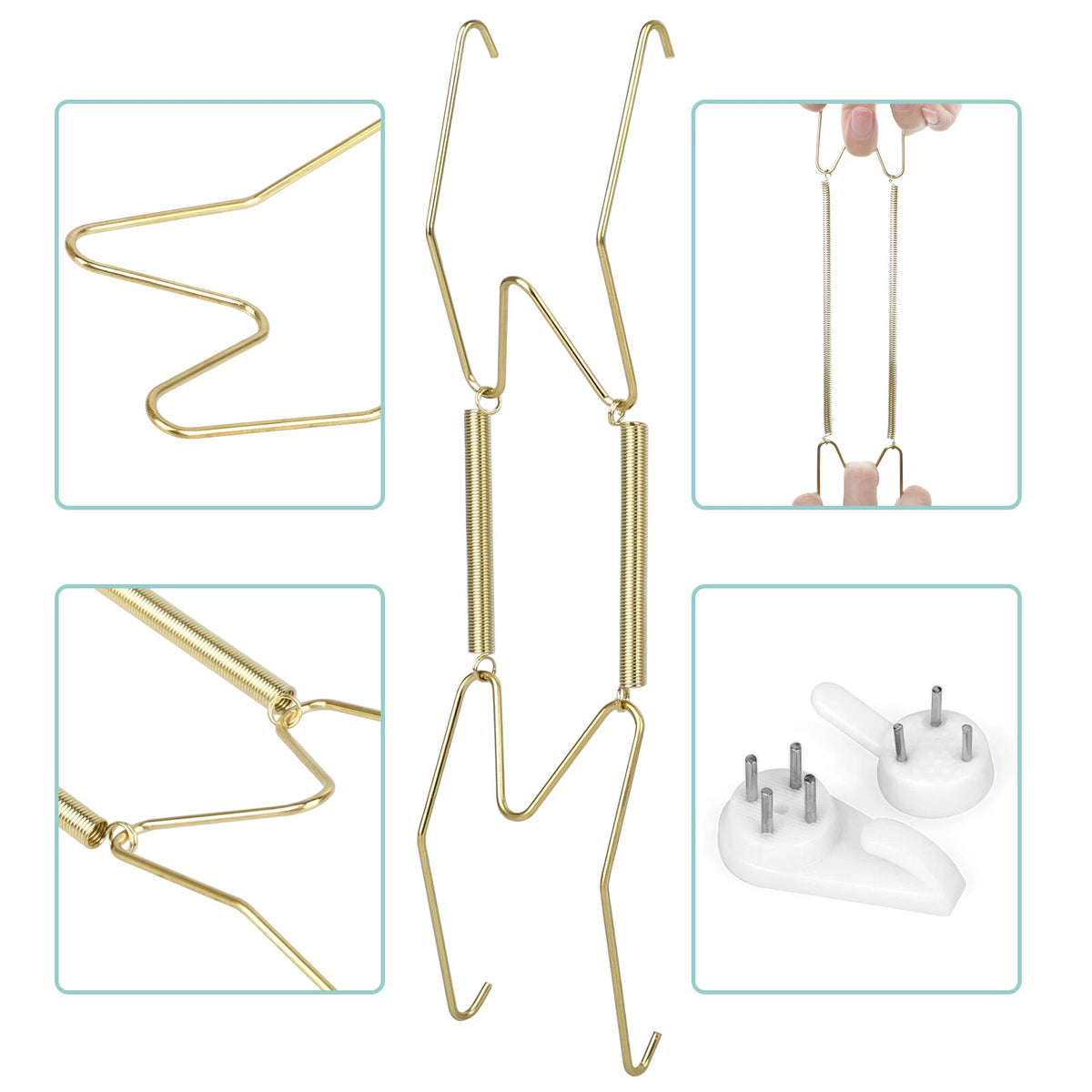 Set of 12 Invisible Dish Hooks for Wall Display (6/8/10 inch)