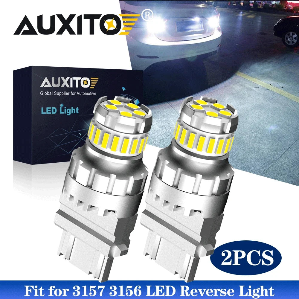 Set of 2 3157 3156 LED 6500K Reverse Backup Brake Tail Light Bulbs for