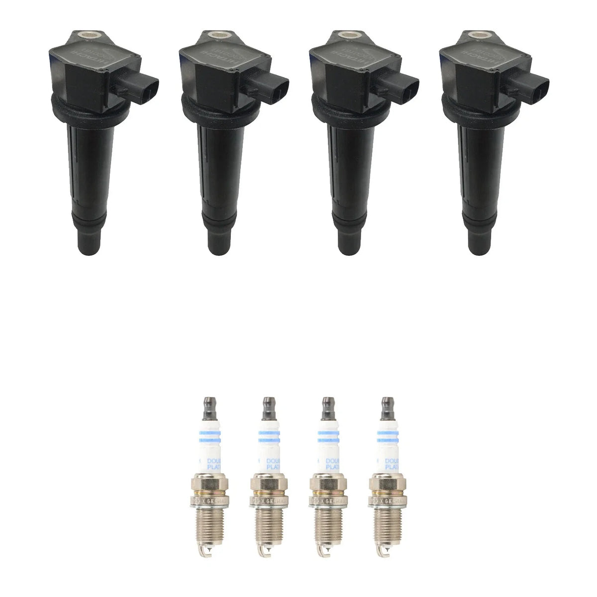 Set of 4 Ignition Coils & Spark Plugs for Kia Rio 1.6 L4 (2006–2011)