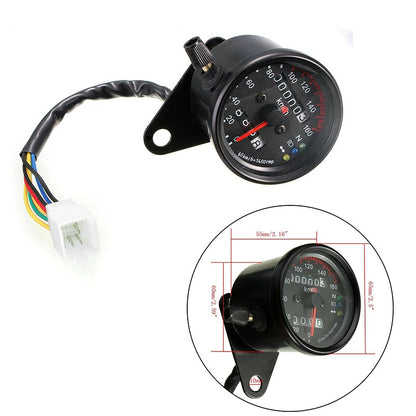 Dual Speedometer Odometer Gauge for Universal Motorcycle - LED Backlight