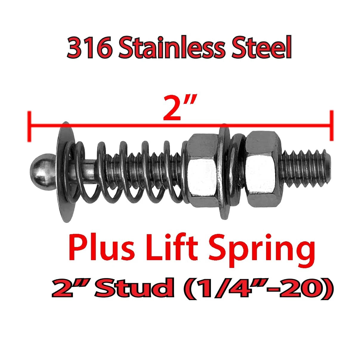 1.5" & 2" Stud Quick Release Latch Hood Pin for Universal Fit (2010–2023)