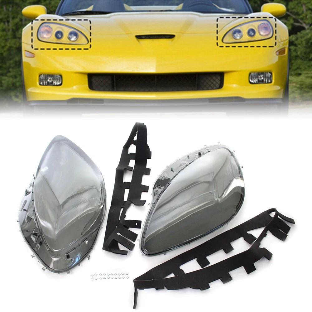 2X Clear Headlight Lens Cover for Chevrolet Corvette C6 (2005–2013)