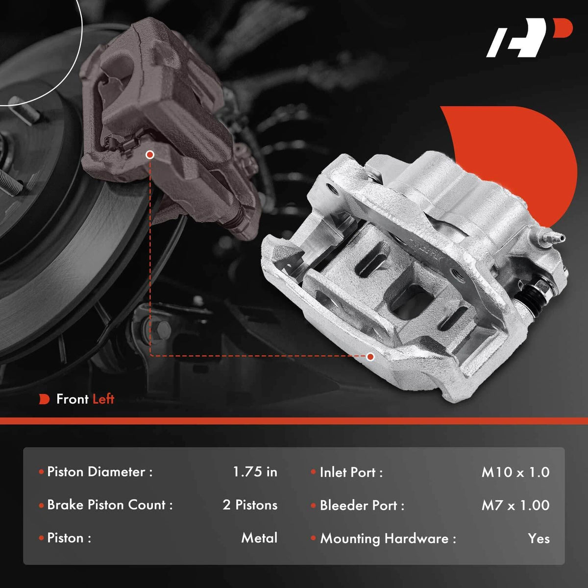 Front Left Disc Brake Caliper w/ Bracket for Toyota Supra Lexus SC300 (10-9048S, 14144226, 99-01591L, 4775014260, 19-B1609)