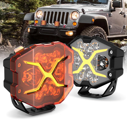 2X 4 Inch LED Pods for Honda GMC (NOV A500-WL12-4D)