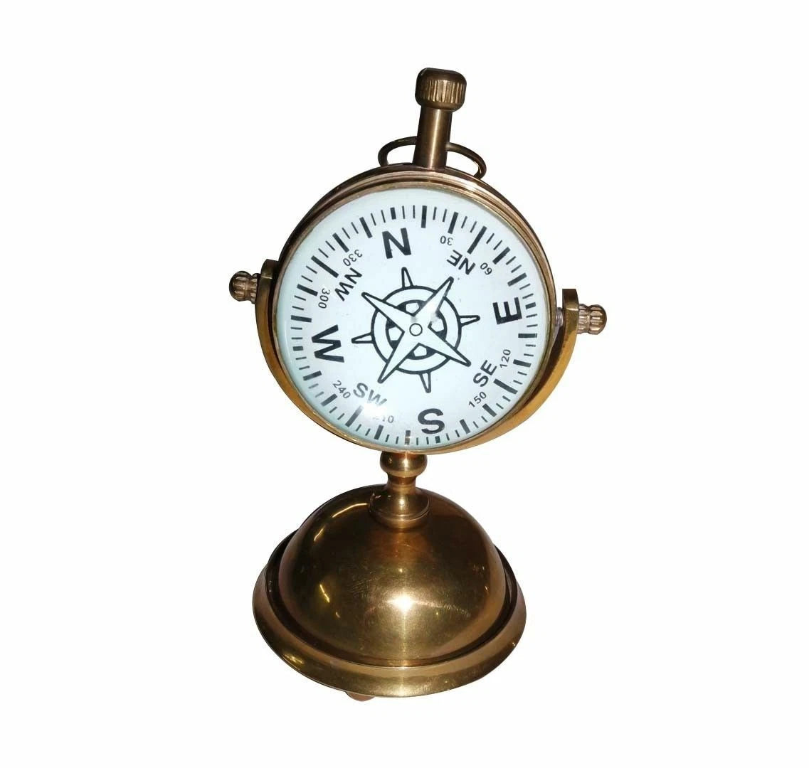 Bell Clock Nautical Watch Quartz Brass Body Roman Number White Face