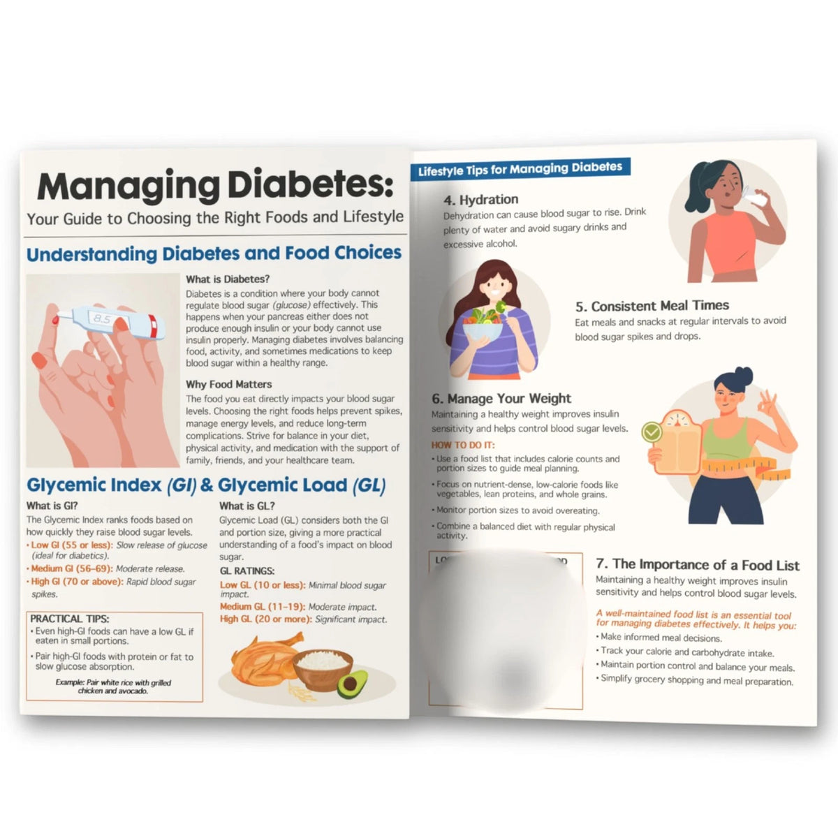Diabetes Nutrition Guide Booklet (8 x 11 inches, Multicolor)