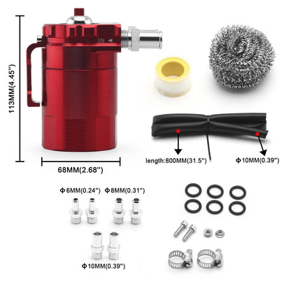 Oil Catch Can Kit for Universal Applications - Baffled Tank, Breather Filter