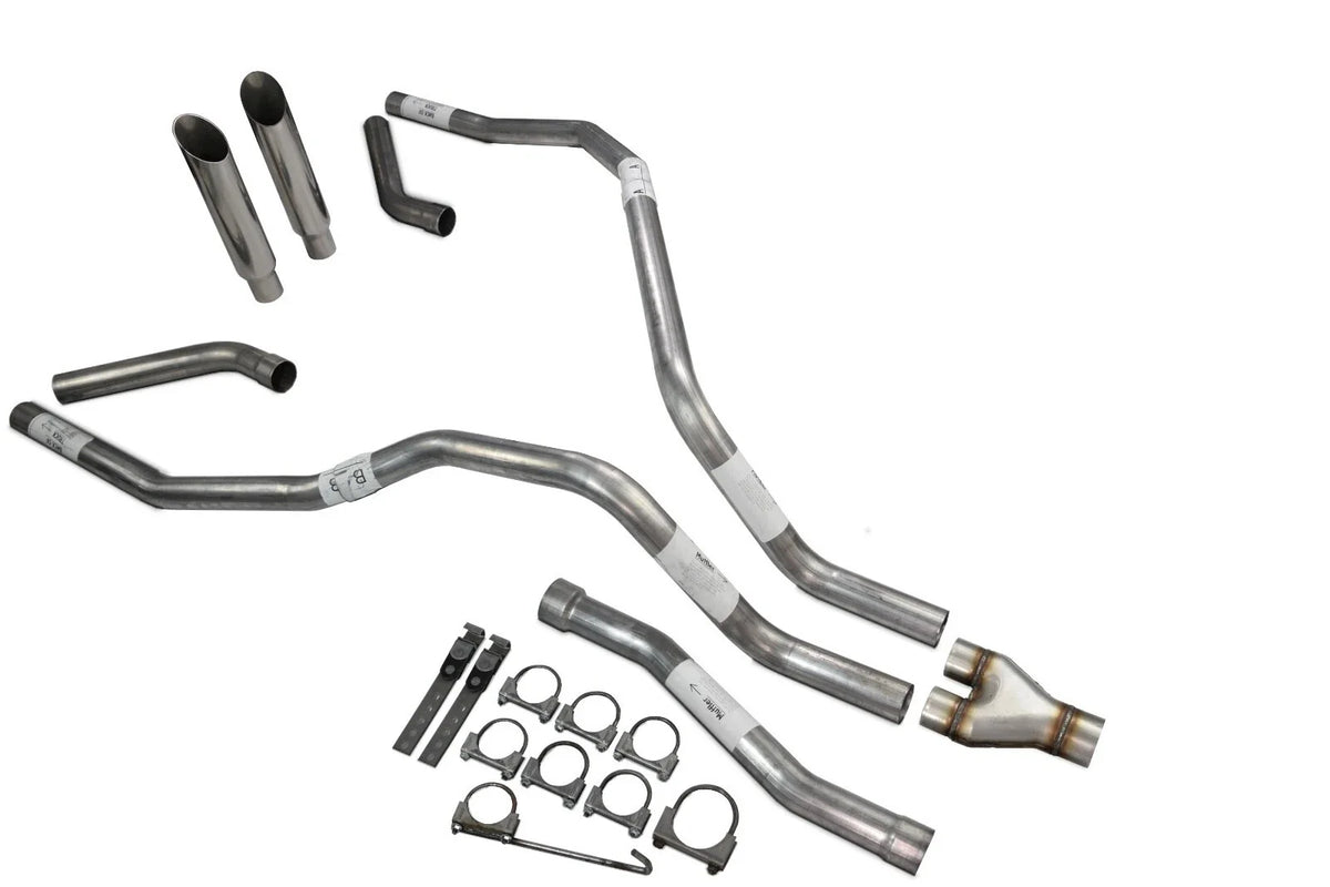 Dual Exhaust Y Pipe for Nissan Titan (2004–2006) 2.5 Inch Slash Clamp Tip