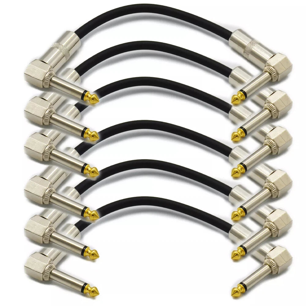 6PC Right Angle Patch Cord Cables for Guitar Effect Pedal Board