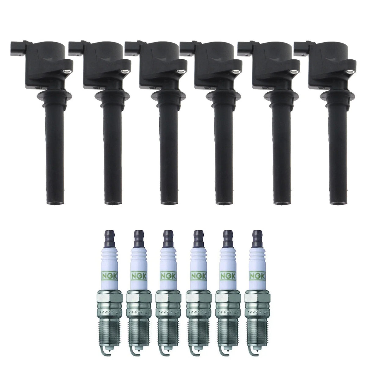 Set of 6 Ignition Coils & NGK G-Power Spark Plugs for Mazda 6 Tribute (2001–2008)