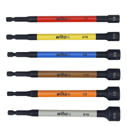 6-Piece Magnetic Nut Setter SAE Impact Rated 1/4 Hex