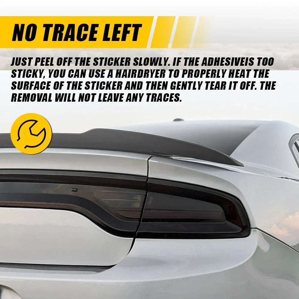 Tail Light Tint Overlays for Dodge Charger (2015–2022) - Smoke Black