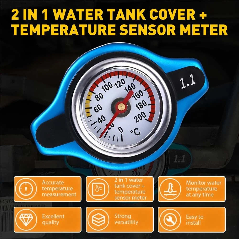High Pressure Radiator Cap w/ 1.1Bar Gauge for