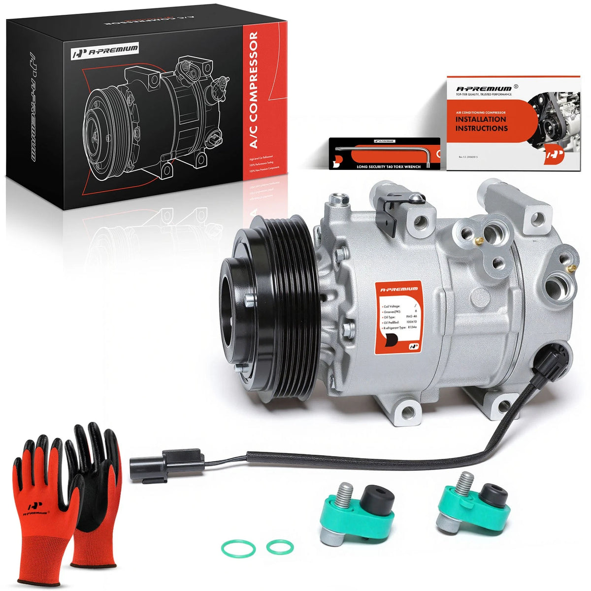 A/C Compressor with Clutch for Hyundai Genesis (2013–2014) 21000352, 977012M500, 890230