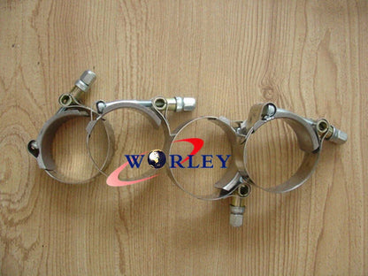 10 x 2.5" Turbo Pipe Hose Coupler T-Bolt Clamps for Universal (66-74)