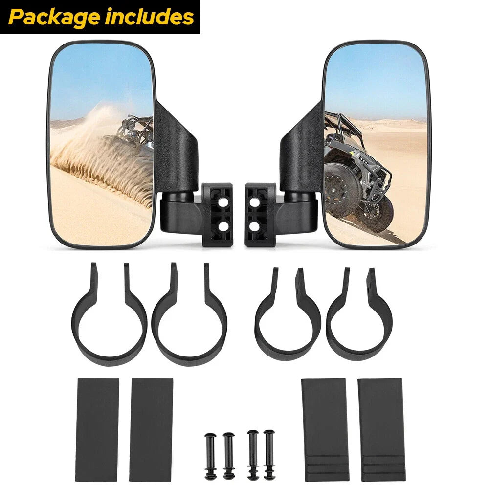UTV Rear View Mirrors for Polaris Ranger 500 570 XP 900 1000 (2013–2023)