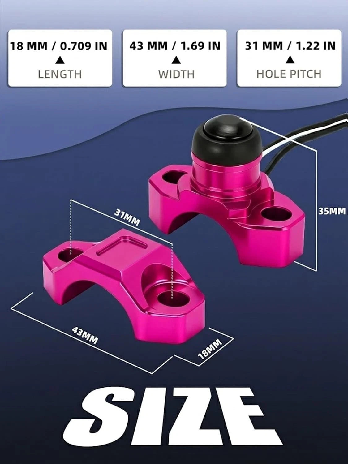 Dirt Bike Engine Stop Start Kill Switch Button with Mounting Backplate