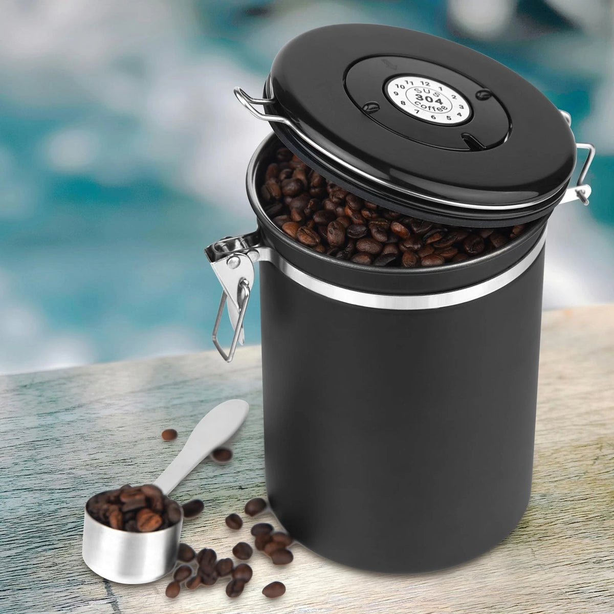 22oz Stainless Steel Airtight Coffee Canister for Coffee Beans