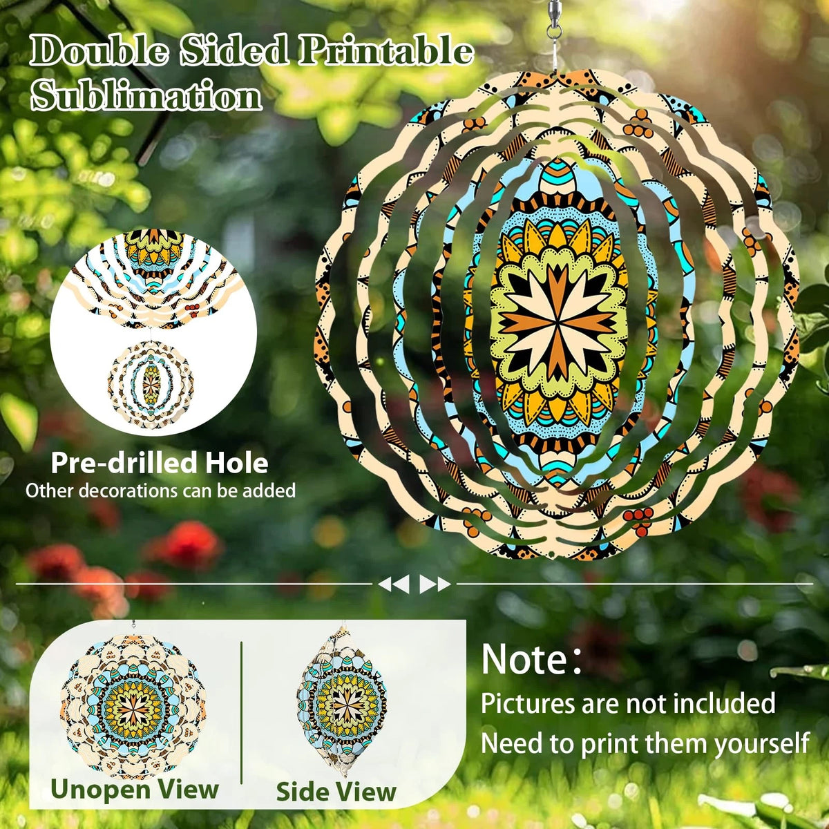 5 Pack Wind Spinner Blanks for Sublimation (6 Inch Double-sided)