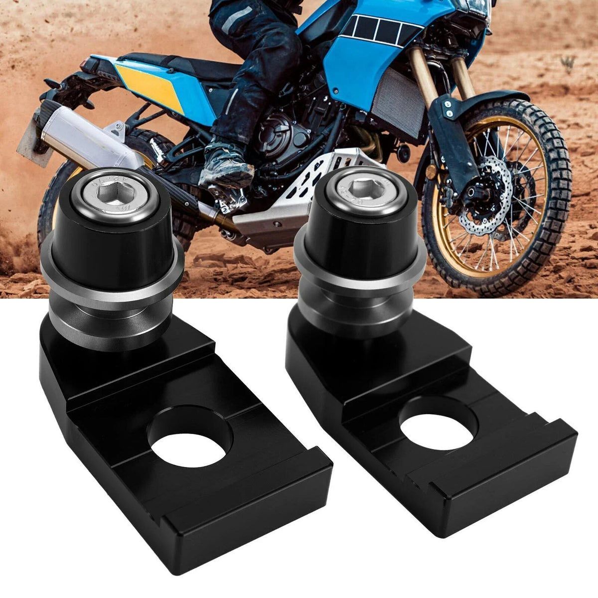 CNC Chain Adjuster Block with Stand Spool for Yamaha Tenere 700 (2019–2021)